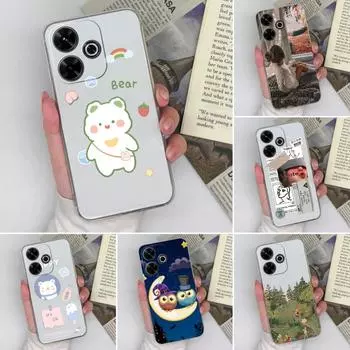 Совместимость с Xiaomi Redmi A3 Pro A4 Note 14 Pro Plus 13 14C 14R K80 Pro K70 Ultra 4G 5G новый чехол милый сова прозрачный силиконовый прочный противоскользящий для Redmi Redmi 13 4G