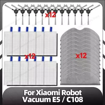 Совместимость с Xiaomi Robot Vacuum E5 / C108 сменная боковая щетка HEPA фильтр швабры запасные части аксессуары