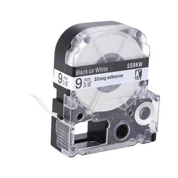 Совместимы со стандартными лентами для этикеток Epson/KingJim SS9KW, черным по белому, 9 мм. 2