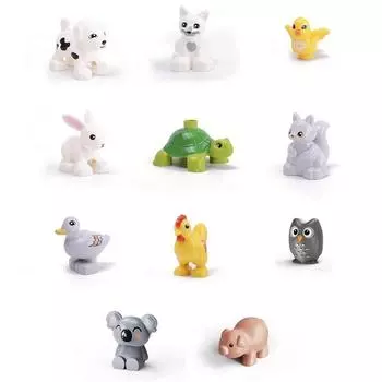 Совместимые фигурки Yogo -yo s Block Duplo, 11 наборов, разные цвета
