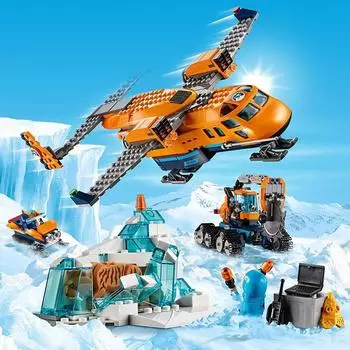 Совместимые наборы Городская серия Строительные блоки Арктический самолет снабжения Гусеничный ледокол Машина Детские игрушки Подарок No Box