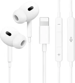 Совместимые проводные наушники Сертифицировано MFi Подлинные новые Без Bluetooth Наушники без задержки Наушники iPhone Микрофон Превосходное качество звука Проводной микрофон