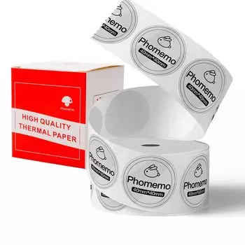 Совместимые прозрачные этикетки Phomemo M110 M120 M220, круглые, 180 листов для термопринтеров этикеток, термобумага в рулонах, этикетки с адресом для