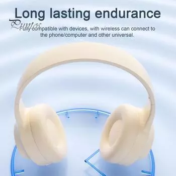 Совместимые с Bluetooth наушники 5.3 с длительным сроком службы батареи, шумоподавлением, Hi-Fi стерео беспроводная AUX-гарнитура с микрофоном для музыкальных звонков чёрный