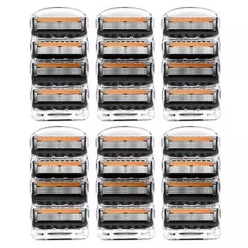 Совместимые с бритвой Gillette лезвия Новые ProGlide 6 штук в наборе, всего 24 штуки, корейские бритвенные лезвия