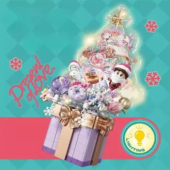 Совместимые с рождественской елкой головоломки строительные блоки рождественский подарок 23.8*13.5*9.4cm