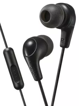Совместимые со смартфоном наушники JVC с микрофоном и пультом дистанционного управления для удаленной работы и видеоконференций черного цвета HA-FX71M-B,