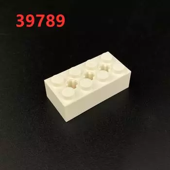 Совместимые строительные блоки, аксессуары для мелких частиц, 39789, детали строительных блоков 2X4 с 3-осевыми отверстиями, пополнение технологических блоков