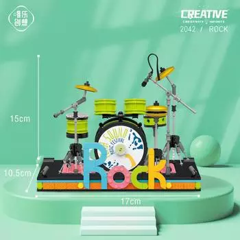 Совместимые строительные блоки из мелких частиц, рок-группа, сцена, развивающие игрушки, подарки для мальчиков и девочек