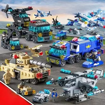 Совместимые строительные блоки Lego: Детские развивающие игрушки на тему военной и инженерной техники