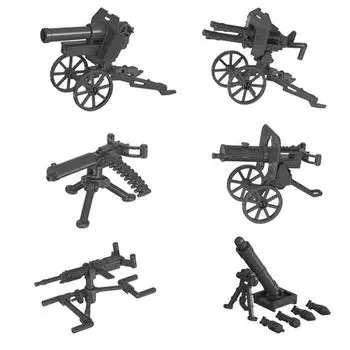 Совместимые строительные блоки Lego Heavy Weapons Model для образовательной игры Small Maxim Machine Gun чёрный