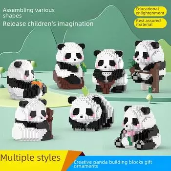 Совместимые строительные блоки Lego: Панда Хуахуа Менглан - развивающая игрушка для детского творчества