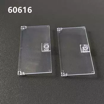 Совместимые запасные части для строительных блоков Запасные части для строительных блоков для сращивания мелких частиц 60616 1X4X6 Открывающаяся и закрывающаяся дверь, прозрачная, стеклянная 1 piece