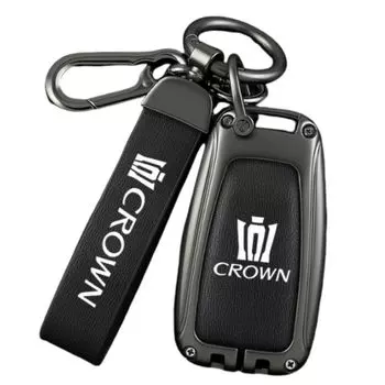 Совместимый чехол для ключей Crown 220 Series, брелок из цинкового сплава с наклейкой-логотипом, полная защита [NextBlue] (черный) [Элемент] чёрный