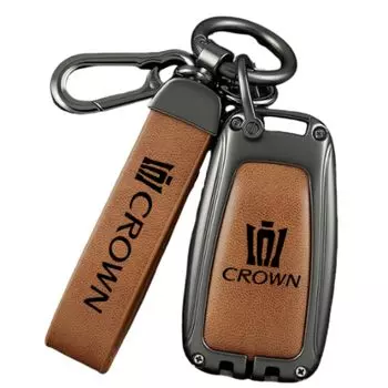 Совместимый чехол для ключей Crown 220 Series, брелок из цинкового сплава с наклейкой-логотипом, полная защита [NextBlue] (коричневый) [Продукт] коричневый