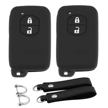 Совместимый чехол для смарт-ключа Toyota, чехол для автомобильного ключа с 2 кнопками, подходит для TOYOTA Aqua Vitz Corolla Prius 30 Series 86, мягкий силикон, устойчивый к царапинам 2