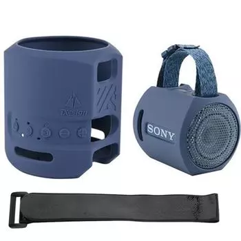Совместимый чехол Sony Extra BASS, силиконовый защитный чехол, амортизация с липучкой, мягкий чехол, аксессуар SRS-XB13/SRS-XB100 (синий)