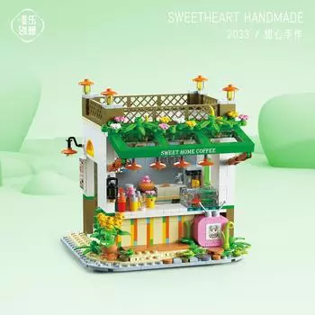 Совместимый конструктор Lego Mini City Building Street View Snack Street Puzzle Детские игрушки Мальчики и девочки Подарки для учреждений