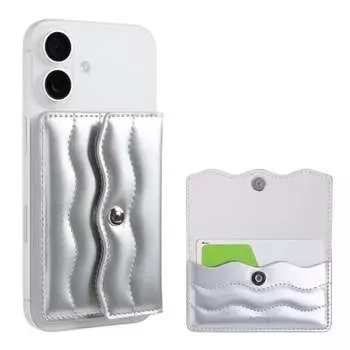 Совместимый кошелек Hammy iFace BeBling MagSafe MagSynq (Серебряный) [iFace BeBling Металлическое кольцо-наклейка в комплекте Магнитный чехол для карт MagSafe, совместимый с