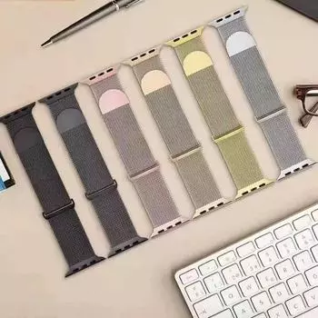 Совместимый магнитный ремешок из нержавеющей стали для Apple Watch Milanese Style 42/44/45/49/s10 (46mm) серебряный