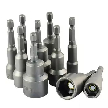 Совместимый набор торцевых головок Makita Haikoki, ударный гайковерт, дюймовая головка, адаптер для торцевых головок, шестигранный шестигранник 1/4 6,35 мм