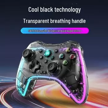 Совместимый прозрачный игровой контроллер Black Myth Wukong S03 для ПК, Android, iOS и Switch с красочной функциональностью шести осей. Wireless