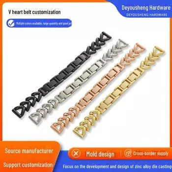 Совместимый ремешок для Apple Watch 9/8 и Huawei GT4: Медная пряжка в форме О, дизайн в виде сердца V 14mm