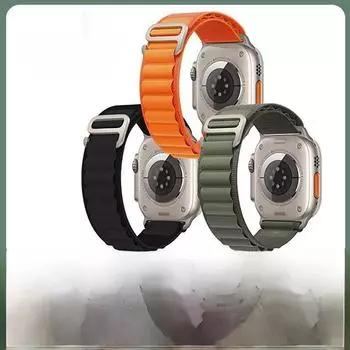 Совместимый ремешок из нейлона Alpine Loop для Apple Watch Series 10 и SE 42/44/45/46/49MM universal красный