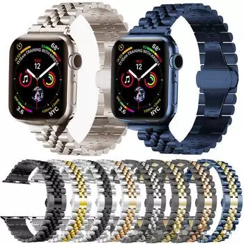 Совместимый ремешок из нержавеющей стали для Apple Watch 8/7/6/5/Ultra 42/44/45/46/49mm серебряный