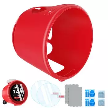 Совместимый с Alarmo электронный будильник защитный чехол усиленная пленка полная защита изготовлен из силикона капля мягкий и удобный легко устанавливается красный