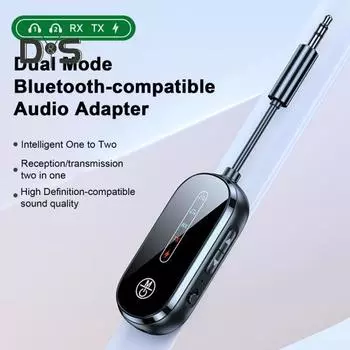 Совместимый с Bluetooth аудиоадаптер Двойное подключение Низкая задержка Шумоподавление Широкая совместимость Передатчик Приемник чёрный