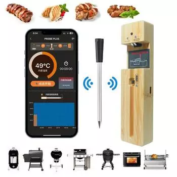 Совместимый с Bluetooth беспроводной термометр для мяса для приготовления пищи на гриле водонепроницаемый пищевой термометр для духовки с зондом Smart App перезаряжаемый термометр для барбекю Sets
