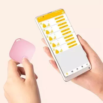 Совместимый с Bluetooth Pet Locator Mini Anti-teal Key Finder Pet Tag Anti Lost Alarm Item Tracker белый