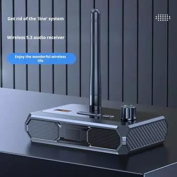Совместимый с Bluetooth приемник с многофункциональным интерфейсом, беспроводной аудиоадаптер с малой задержкой и большим радиусом действия чёрный