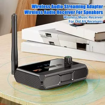 Совместимый с Bluetooth приемник с многофункциональным интерфейсом, беспроводной аудиоадаптер с малой задержкой и большим радиусом действия чёрный