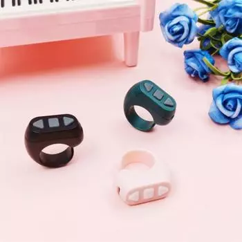 Совместимый с Bluetooth пульт дистанционного управления для перелистывания страниц Видеокамера Кнопка спуска затвора для селфи Контроллер для мобильного телефона чёрный