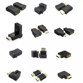 Совместимый с HDMI адаптер 90 270 градусов Прямоугольный конвертер «папа-мама» 4K HD Разъем Mini / Micro HDMI-совместимый удлинитель A