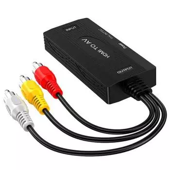 Совместимый с HDMI адаптер видео-аудио конвертера Антикоррозийный универсальный адаптер с широкой совместимостью AV-HDMI-совместимый адаптер чёрный