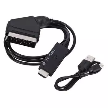 Совместимый с HDMI и Scart адаптер-адаптер Plug and Play Низкое энергопотребление с USB-кабелем питания