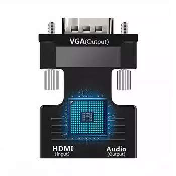 Совместимый с HDMI конвертер Female to VGA Male с аудиоадаптером, поддерживающим 1080P onesize