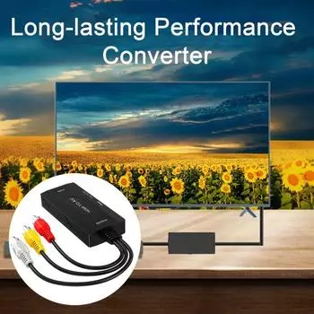 Совместимый с HDMI Видео Аудио Конвертер Адаптер Универсальный Антикоррозийный Широко Совместимый Адаптер Совместимый с AV в HDMI чёрный