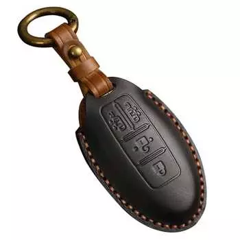 Совместимый с Kinotaka чехол для смарт-ключа Nissan из натуральной кожи для новой Serena C27, новой Note Leaf Rooks KICKS Elgrand с двухсторонней раздвижной дверью, 4 кнопки Ca