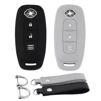 Совместимый с Koaudb Автомобильный ключ Smart Key Nissan, Совместимый с Новым Мягким Чехлом на 2 ключа, 3 кнопки, Крышка, X-Trail, Sakura, Aria и т.д., Силикон,