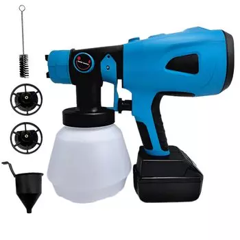 Совместимый с Makita беспроводной краскопульт для покраски, электрический краскопульт 18 В, совместимый бытовой инструмент, продается отдельно, 14,4 В *Зарядное устройство (синий)