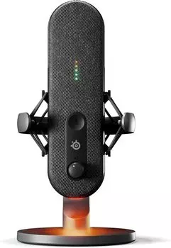Совместимый с ПК USB-микрофон SteelSeries Alias для распространения игрового стримера, создателя контента, сонарного аудио ПО с функцией шумоподавления и искусственного интеллекта, светодиодного мониторинга
