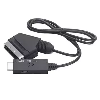 Совместимый с Scart-HDMI конвертерный кабель, аудио-видео адаптер, кабель-переходник 1 м для HdTV Stb VHS DVD чёрный