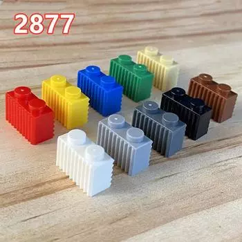 Совместимый строительный блок 2877 строительный блок 1X2 прорезной кирпич игрушка аксессуары детали сборка и сборка полосатая настенная плитка запасные части 1 piece