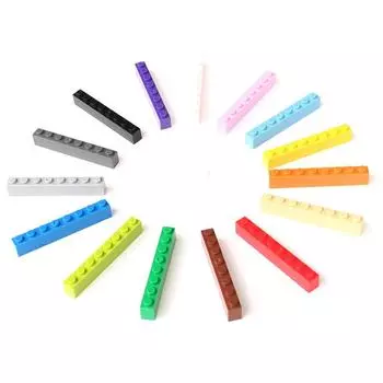 Совместимый строительный блок 3008, наука и технологии, образование, строительные блоки из мелких частиц, запасные части 1X8, базовые кирпичи, добавки из мелких частиц 1 piece (2.98g)