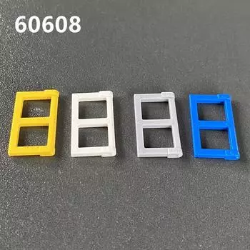 Совместимый строительный блок 60608, строительный блок для сращивания мелких частиц, базовые запасные части, оконная створка 1X2X3 3854 1