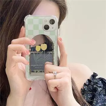 Совместимый зеркальный чехол для iPhone 14 Pro Max/16, Huawei Mate 60/P40/30, Honor 90.